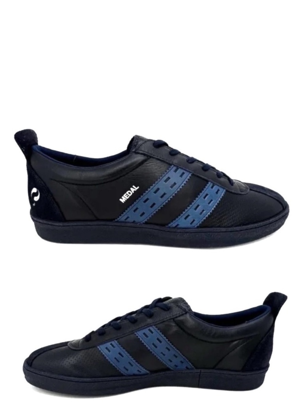 Medal Sneakers Q1905 Men’s Size 11 Navy & Blue Leather Skater Soccer Shoe New